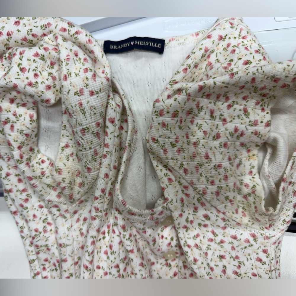 Brandy Melville rose flower print mini dress excellent condition cottage core - Picture 4 of 4